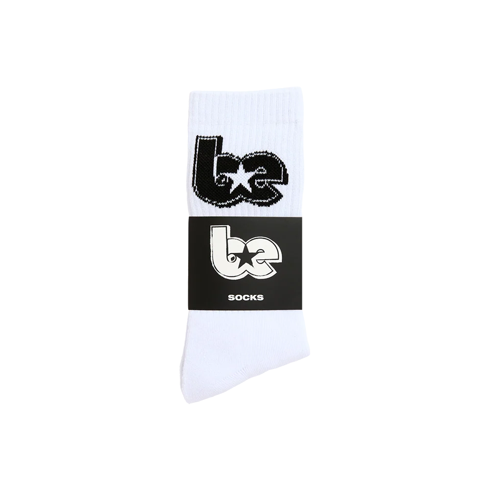 BE Star White Crew Socks - Image 3