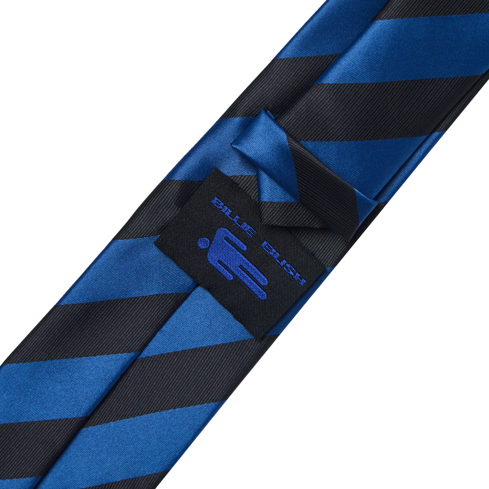 Black & Blue Striped Necktie - Image 3