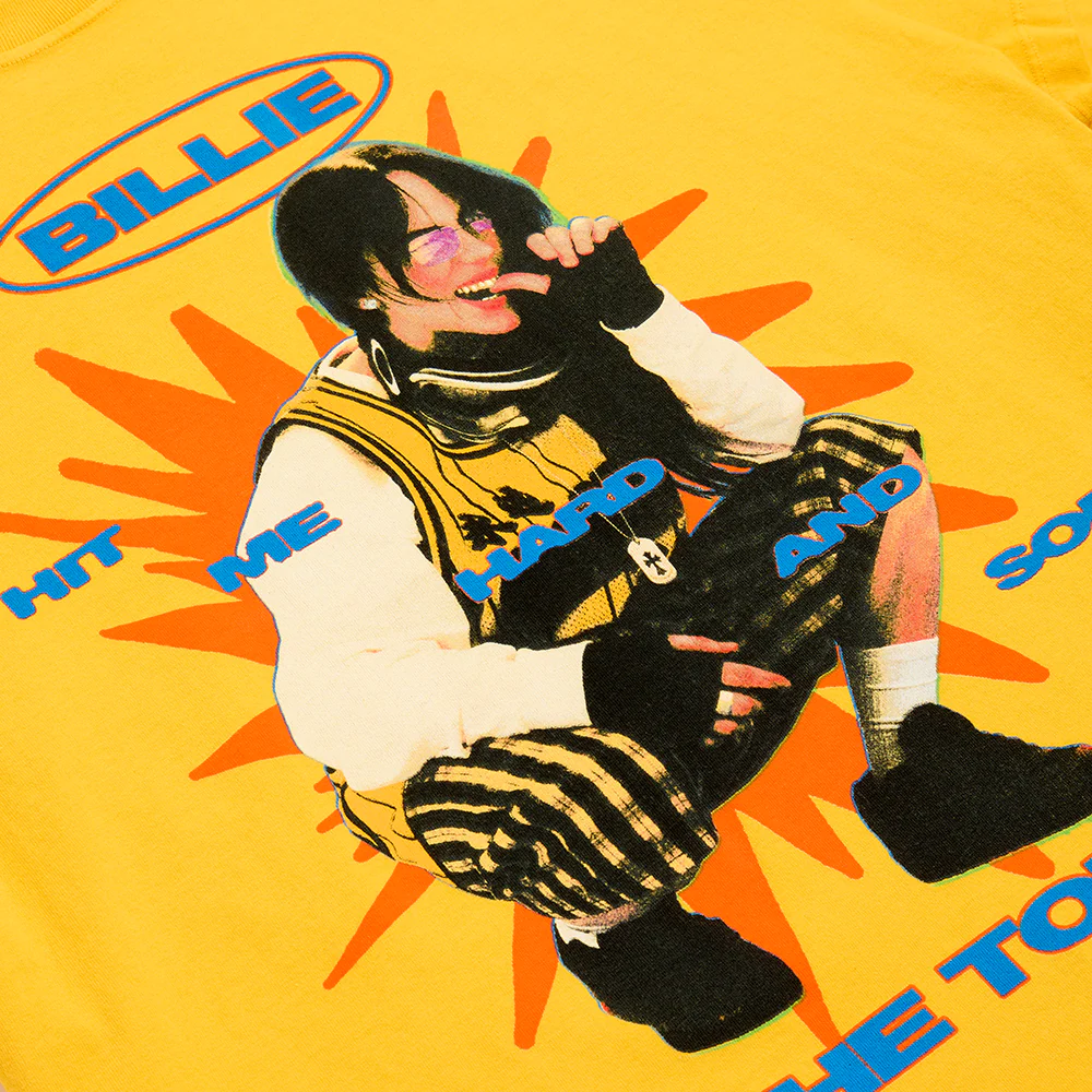 Color Burst HIT ME HARD AND SOFT: THE TOUR Gold T-Shirt - Image 3