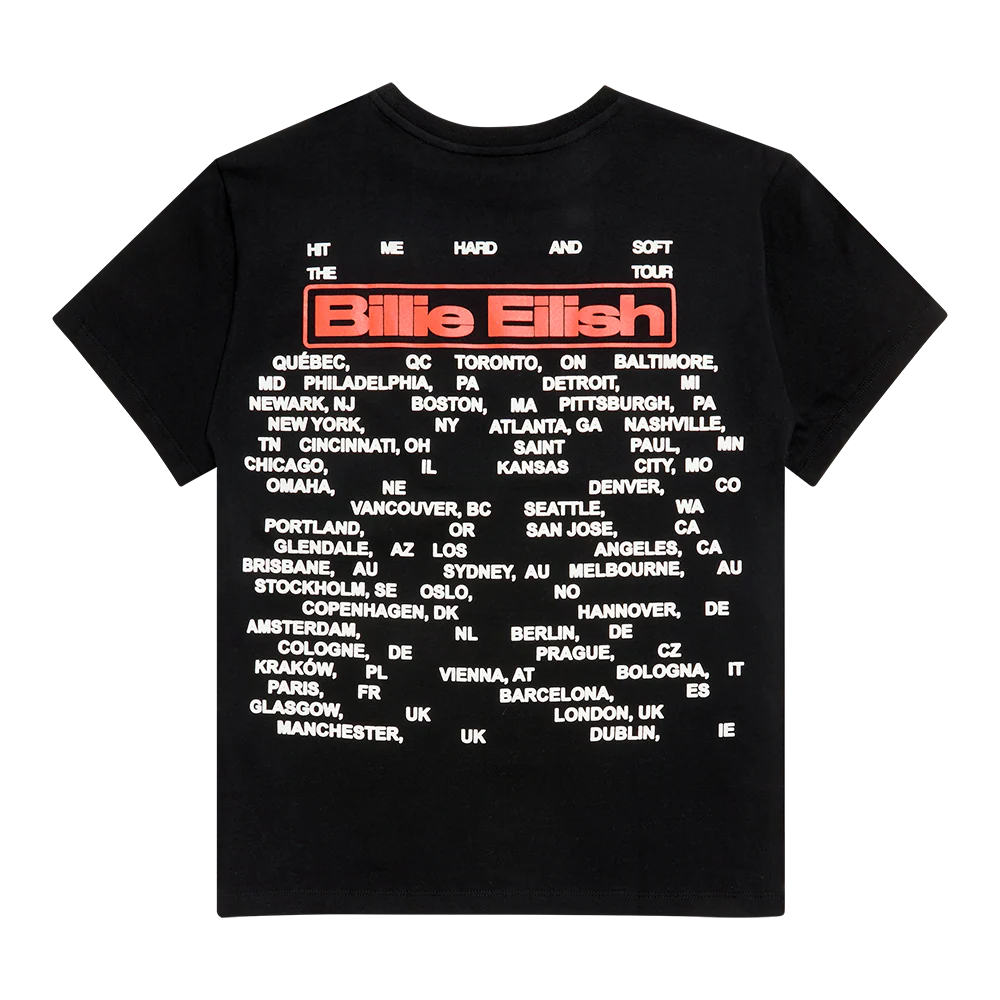 Glasses HIT ME HARD AND SOFT: THE TOUR 2024 Black T-Shirt - Image 3