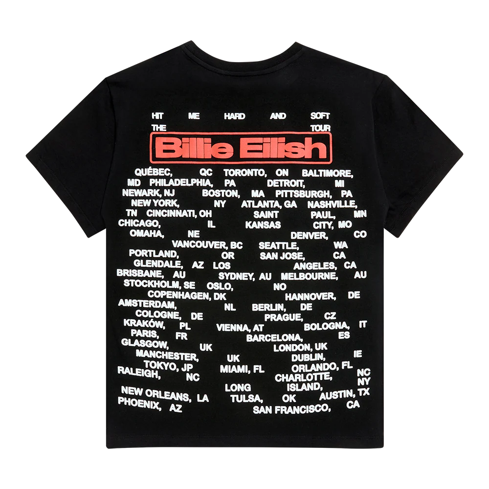 Glasses HIT ME HARD AND SOFT: THE TOUR 2025 Black T-Shirt - Image 3