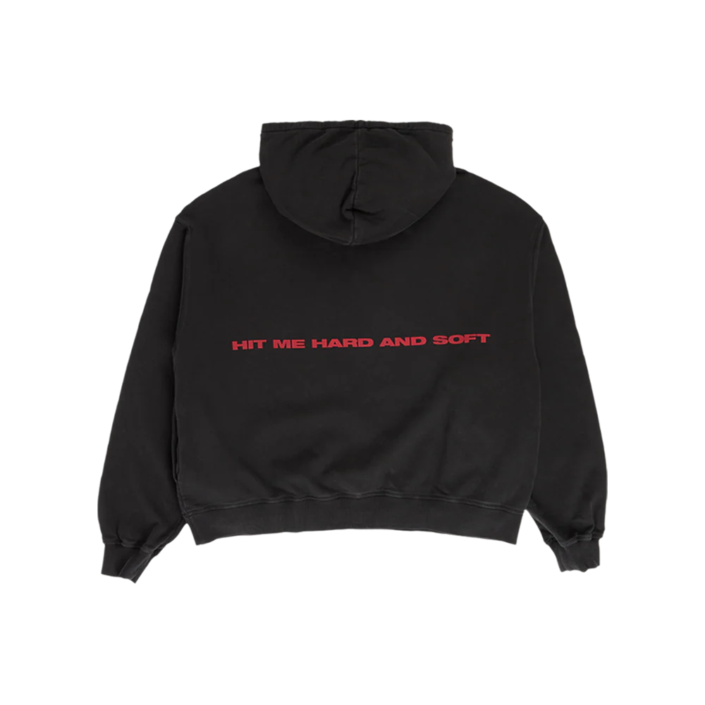 HIT ME HARD AND SOFT Black Cover Pullover Hoodie - Image 4