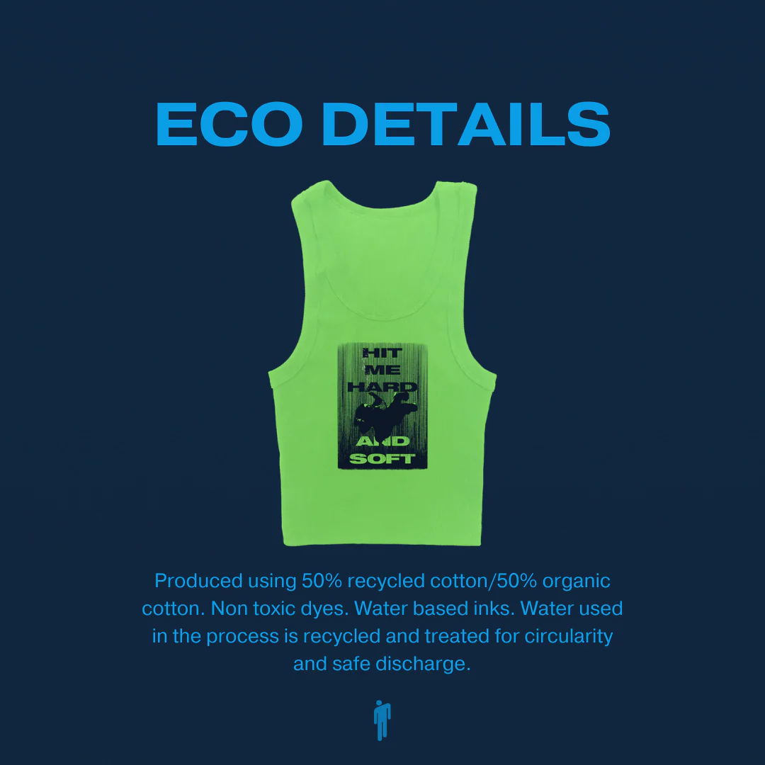 HIT ME HARD AND SOFT Green Crop Tank - Image 4