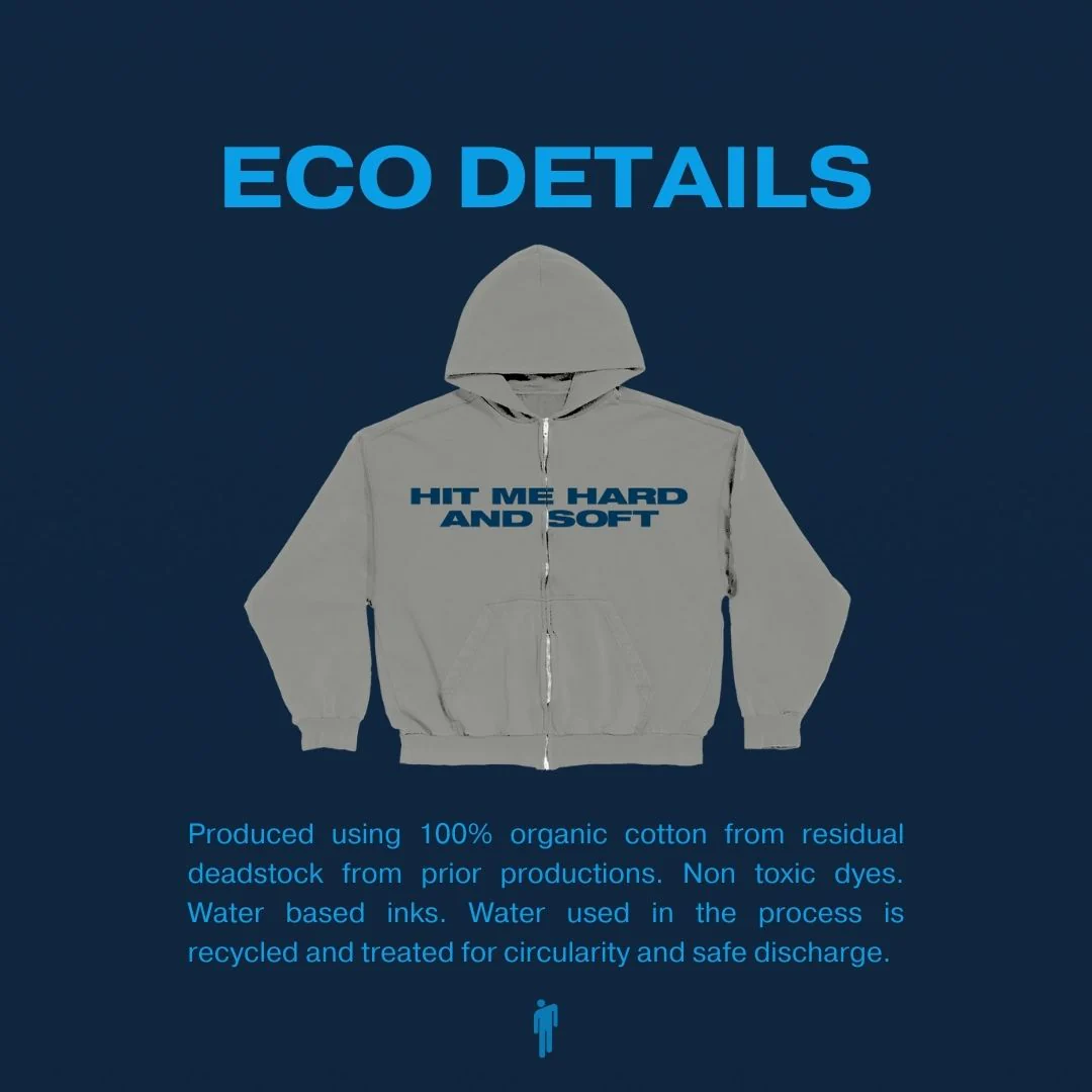 HIT ME HARD AND SOFT Grey Zipper Hoodie - Image 4