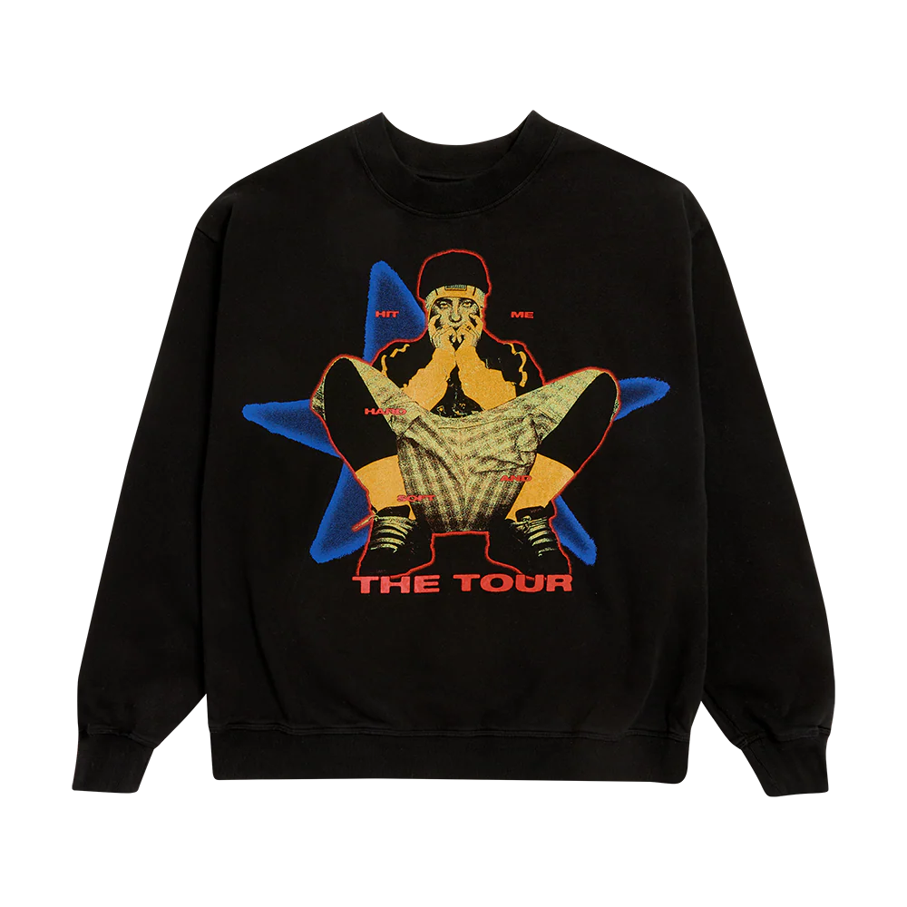 HIT ME HARD AND SOFT: THE TOUR Crewneck Black Sweatshirt