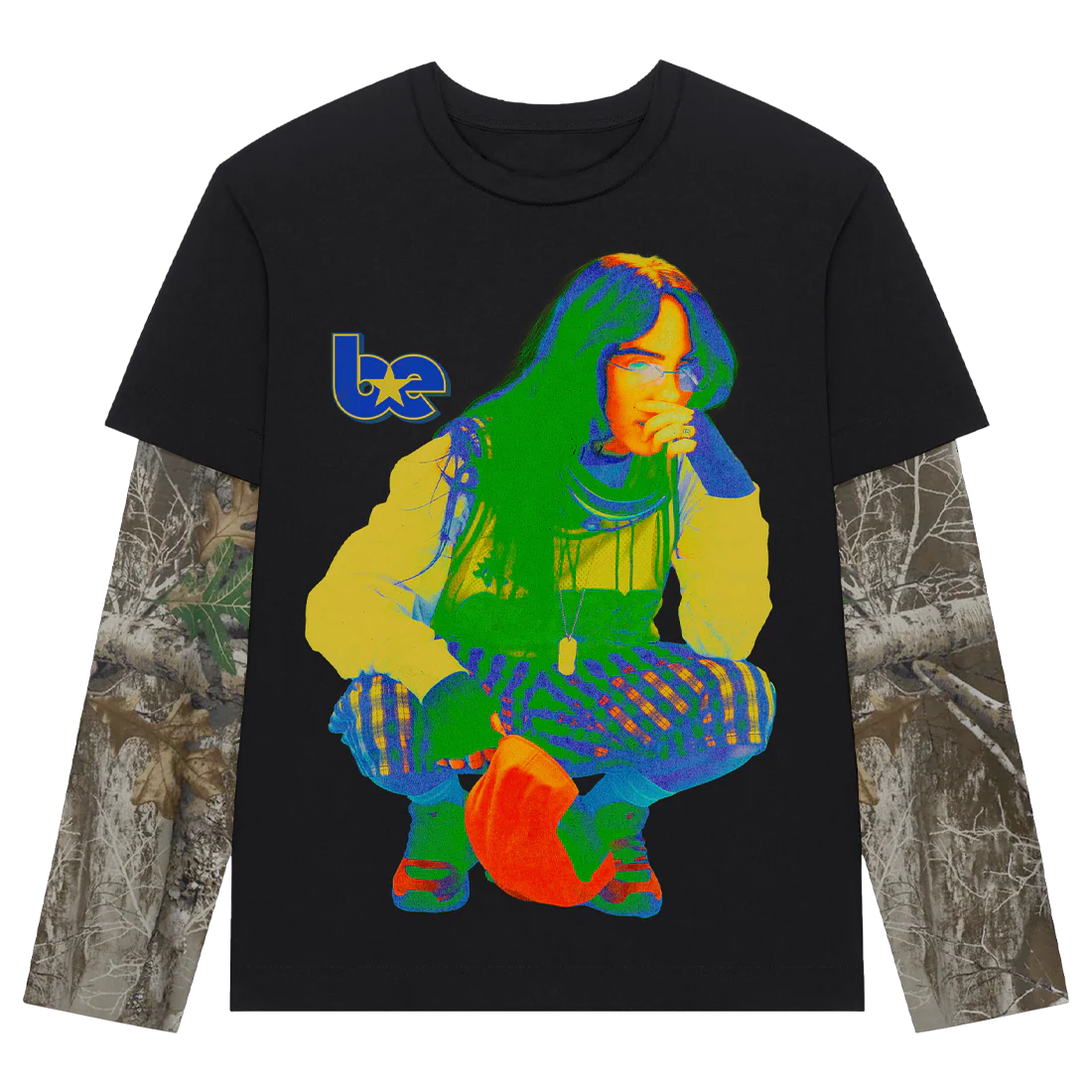HIT ME HARD AND SOFT TOUR CAMO LAYERED LONG SLEEVE TEE - Image 3