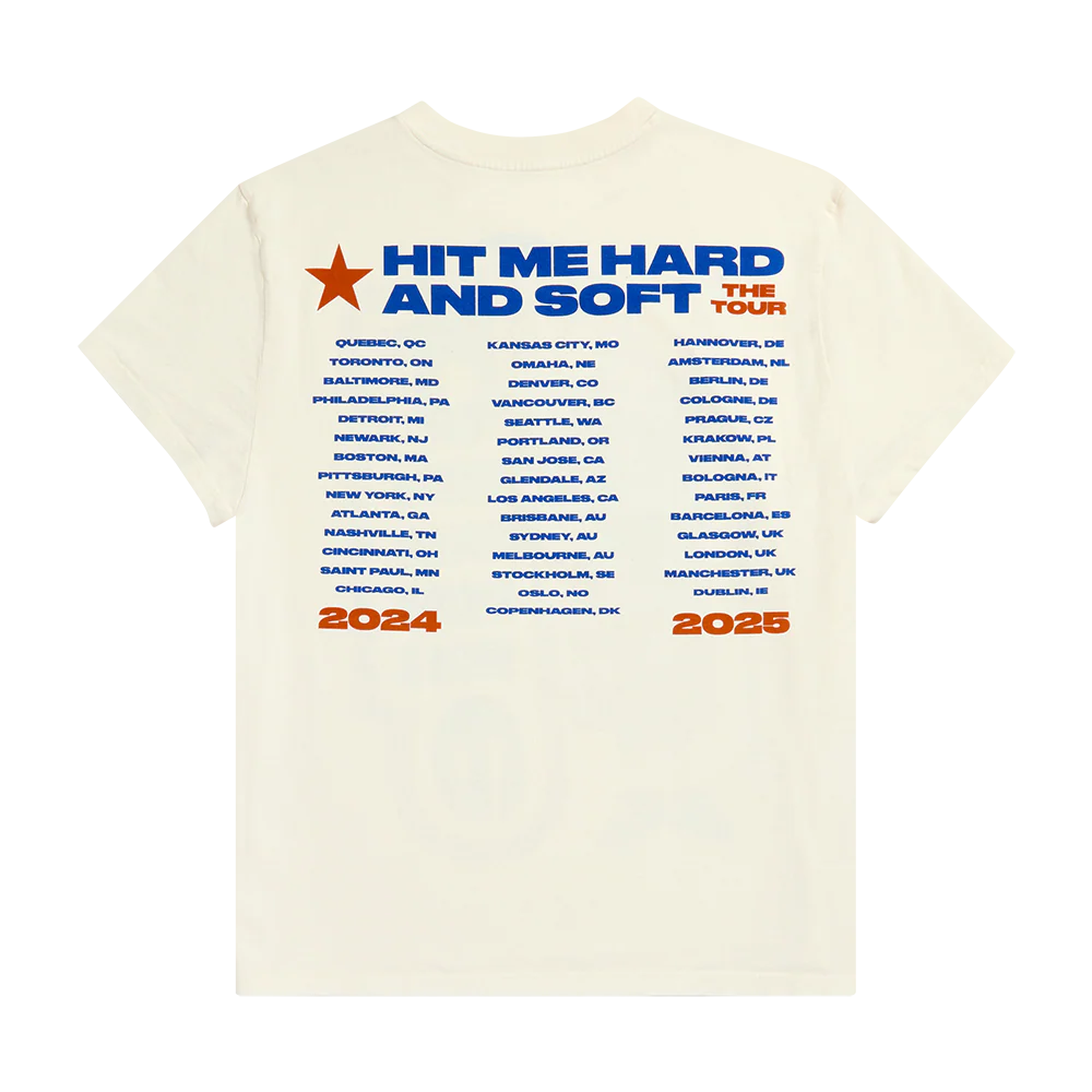 Lean HIT ME HARD AND SOFT: THE TOUR 2024 White T-Shirt - Image 2